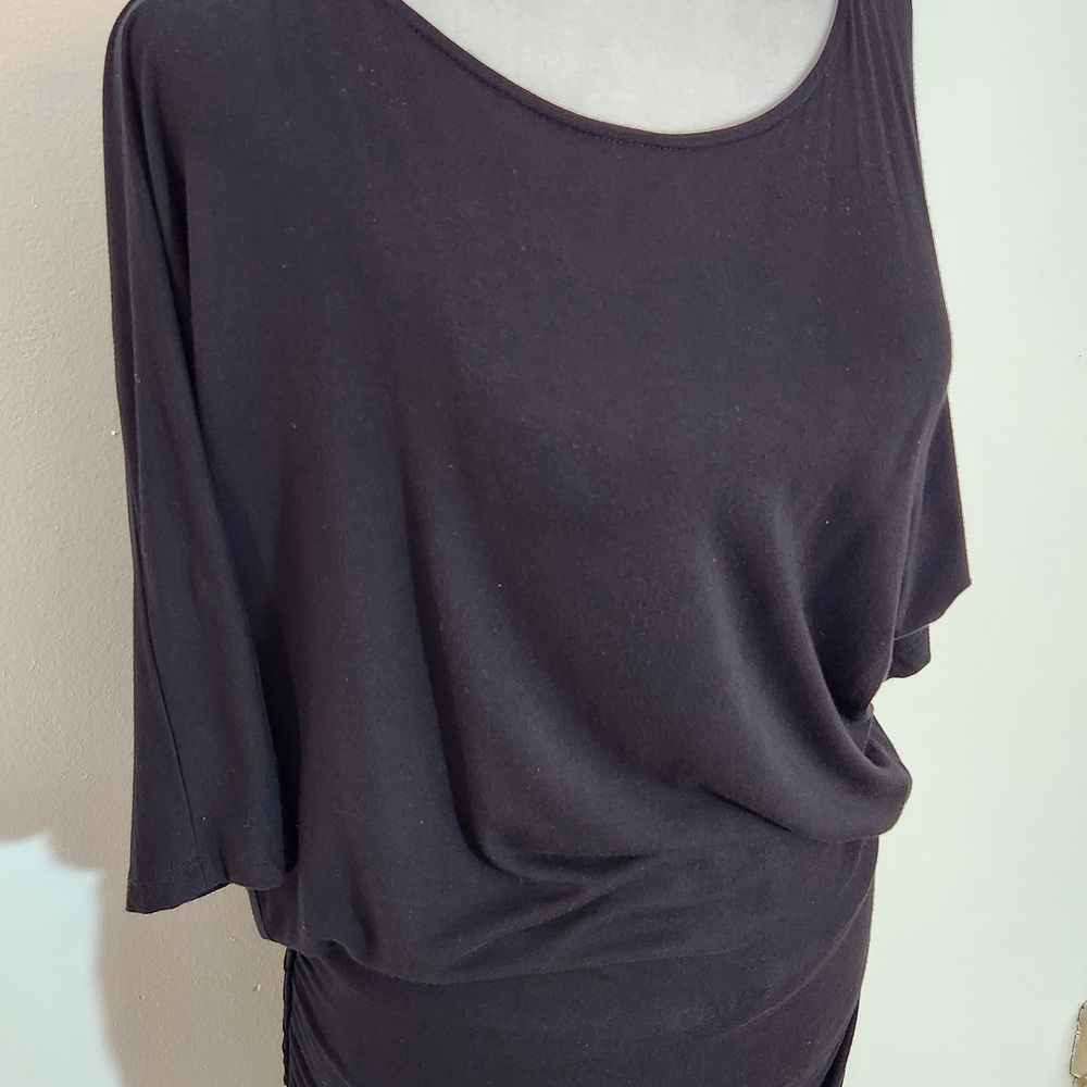 Boston Proper Black Knit Dolman Sleeve Dress Size Small - Picture 4 of 10